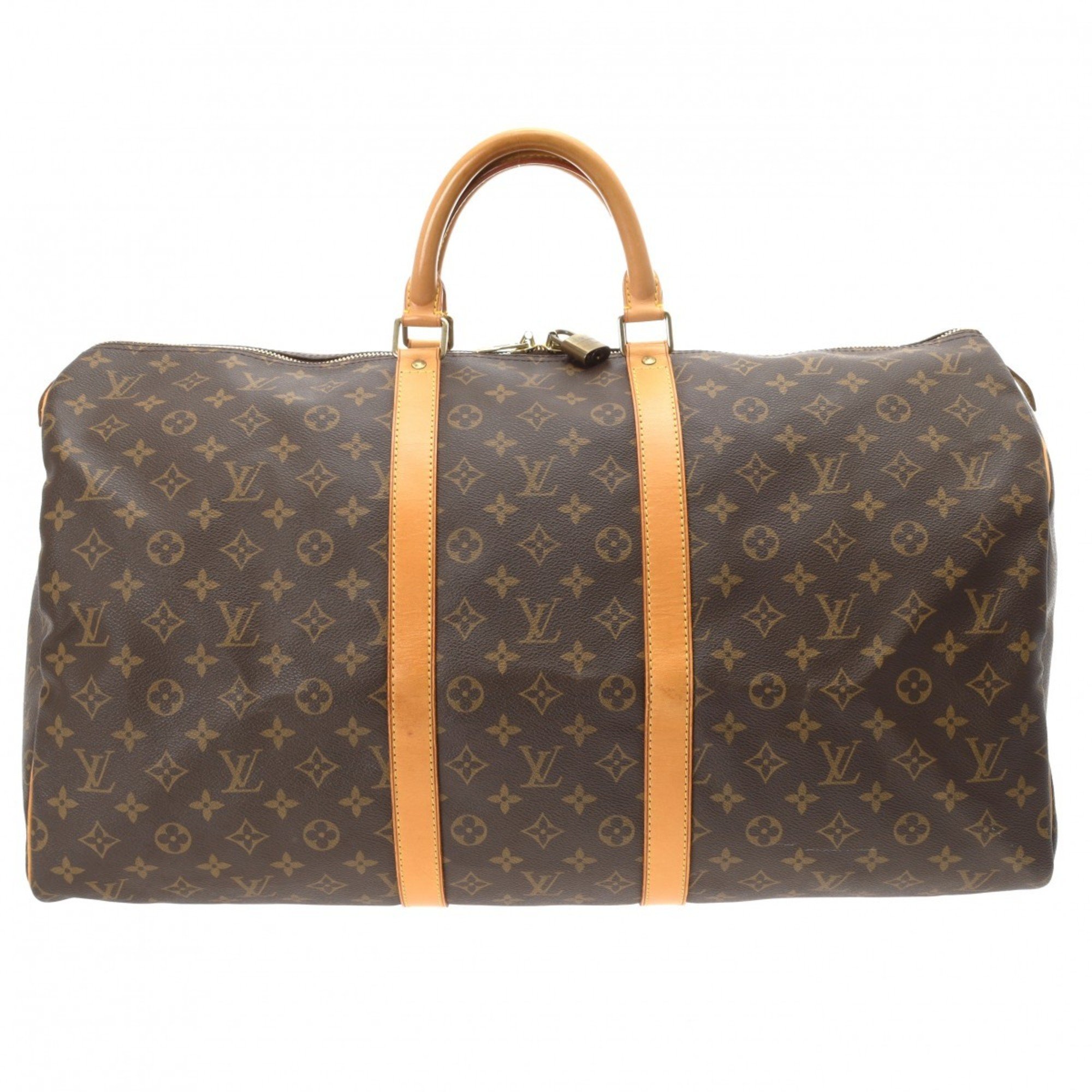 LOUIS VUITTON Louis Vuitton Monogram Keepall 55 Brown M41424 Unisex Canvas Boston Bag