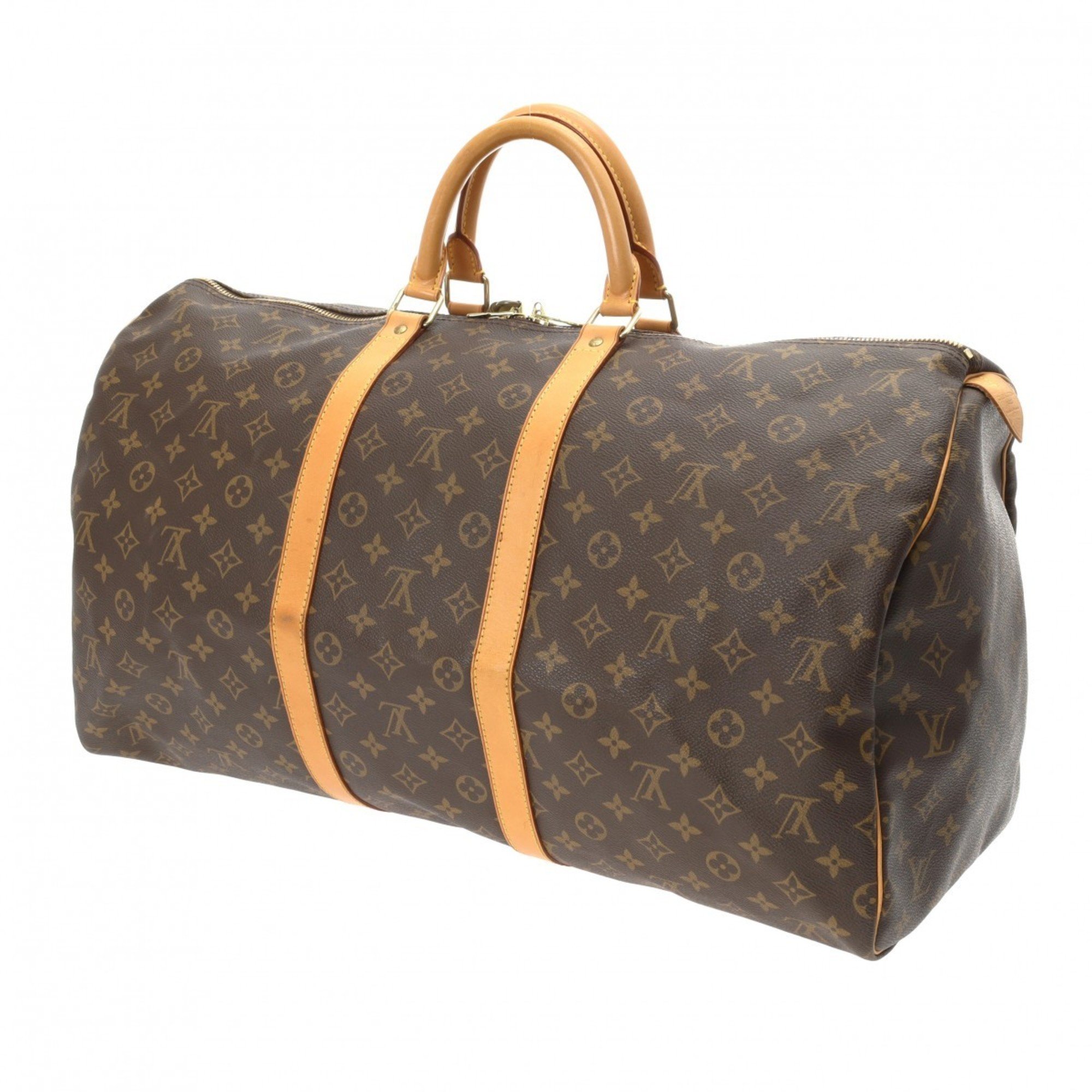 LOUIS VUITTON Louis Vuitton Monogram Keepall 55 Brown M41424 Unisex Canvas Boston Bag