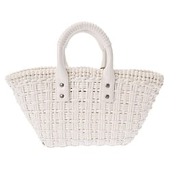 BALENCIAGA Bistro XS White Women's Enamel Handbag