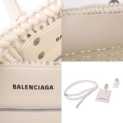 BALENCIAGA Bistro XS White Women's Enamel Handbag