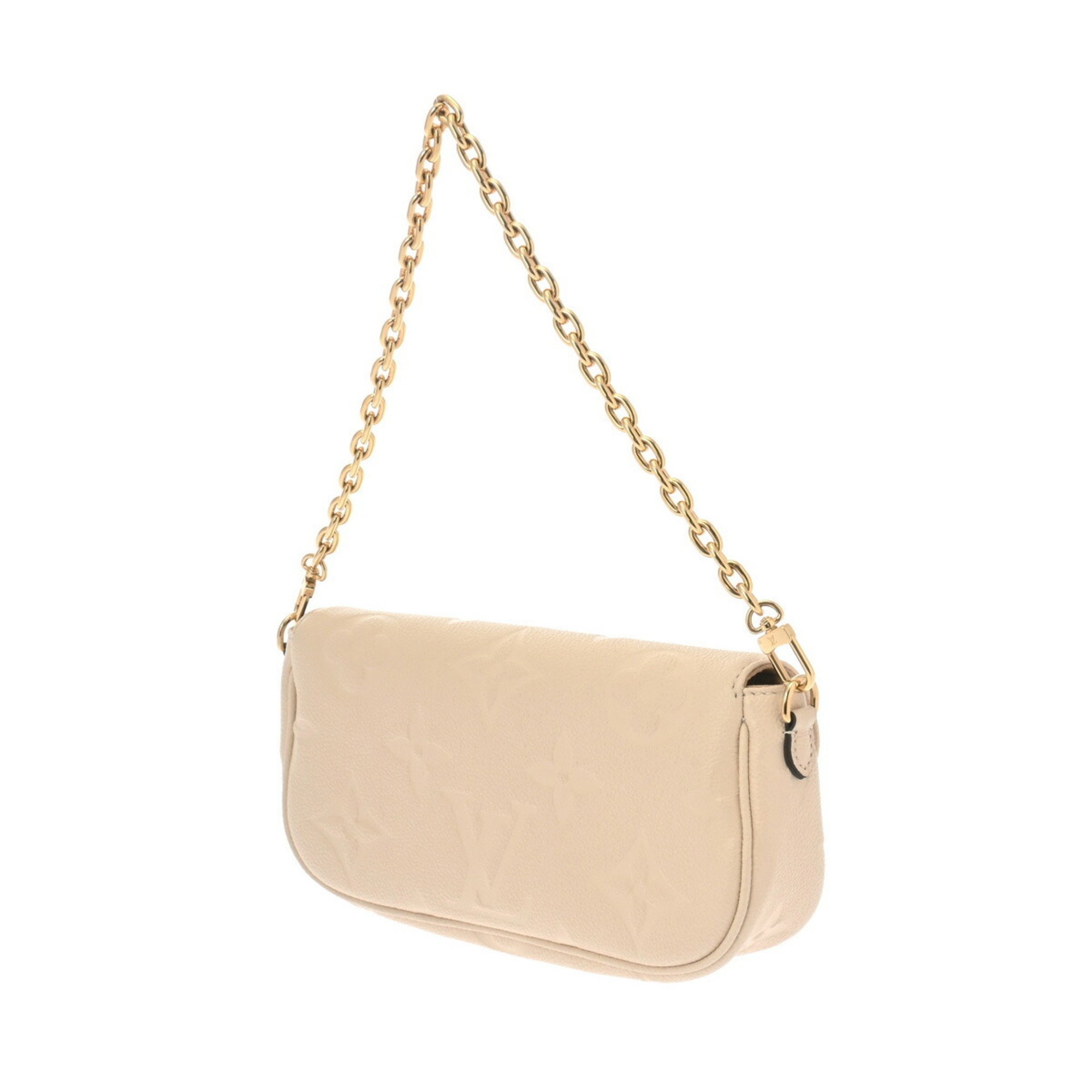 LOUIS VUITTON Louis Vuitton Monogram Empreinte Wallet on Chain Ivy Creme M82210 Women's Leather