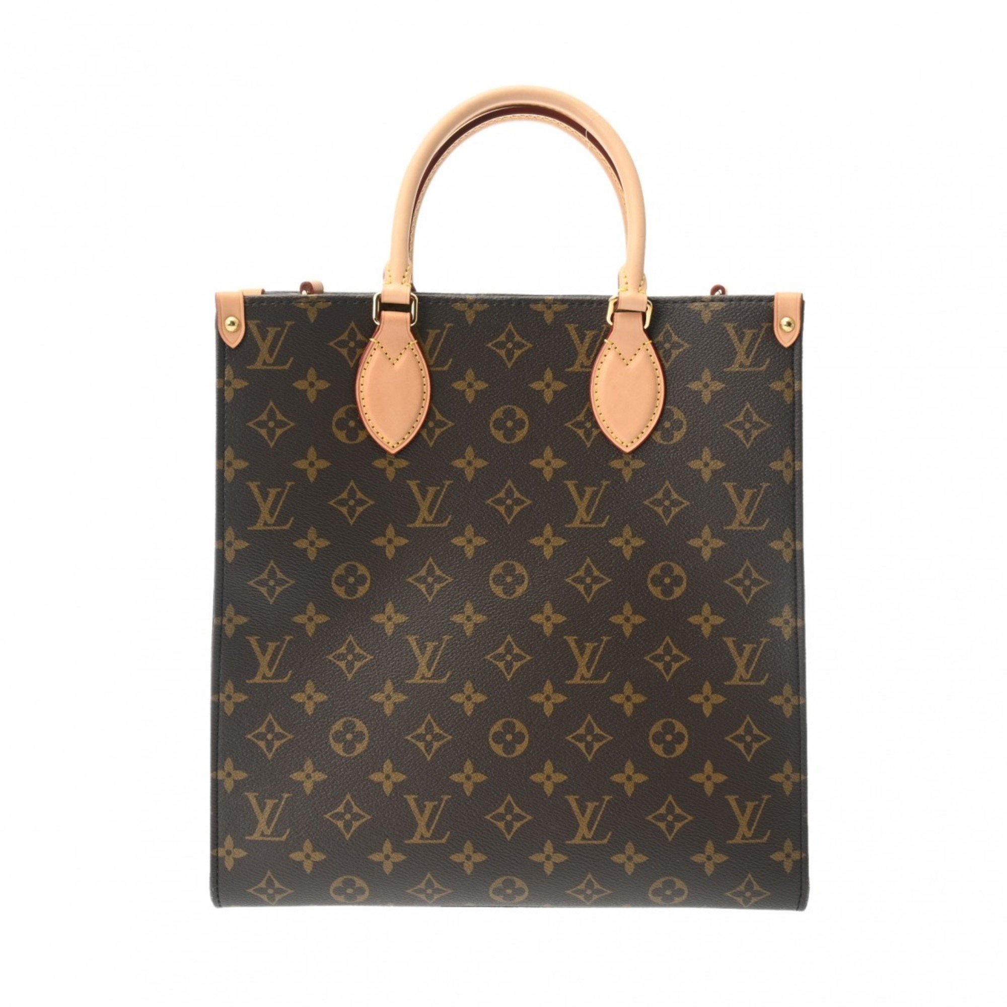 LOUIS VUITTON Louis Vuitton Monogram Sac Plat PM Brown M46263 Women's Canvas Tote Bag