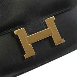 HERMES Constance 3 18 Black A Stamp (around 2017) Women's Box Calf Shoulder Bag