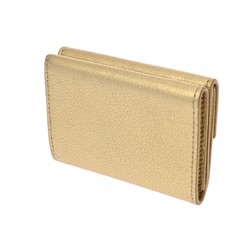 LOUIS VUITTON Louis Vuitton Portefeuille Lock Gold M69059 Unisex Leather Tri-fold Wallet