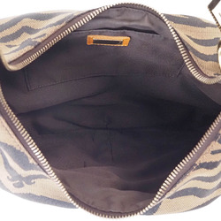 FENDI Zebra Print Canvas Hobo Bag Brown 8BR390 Women's Shoulder