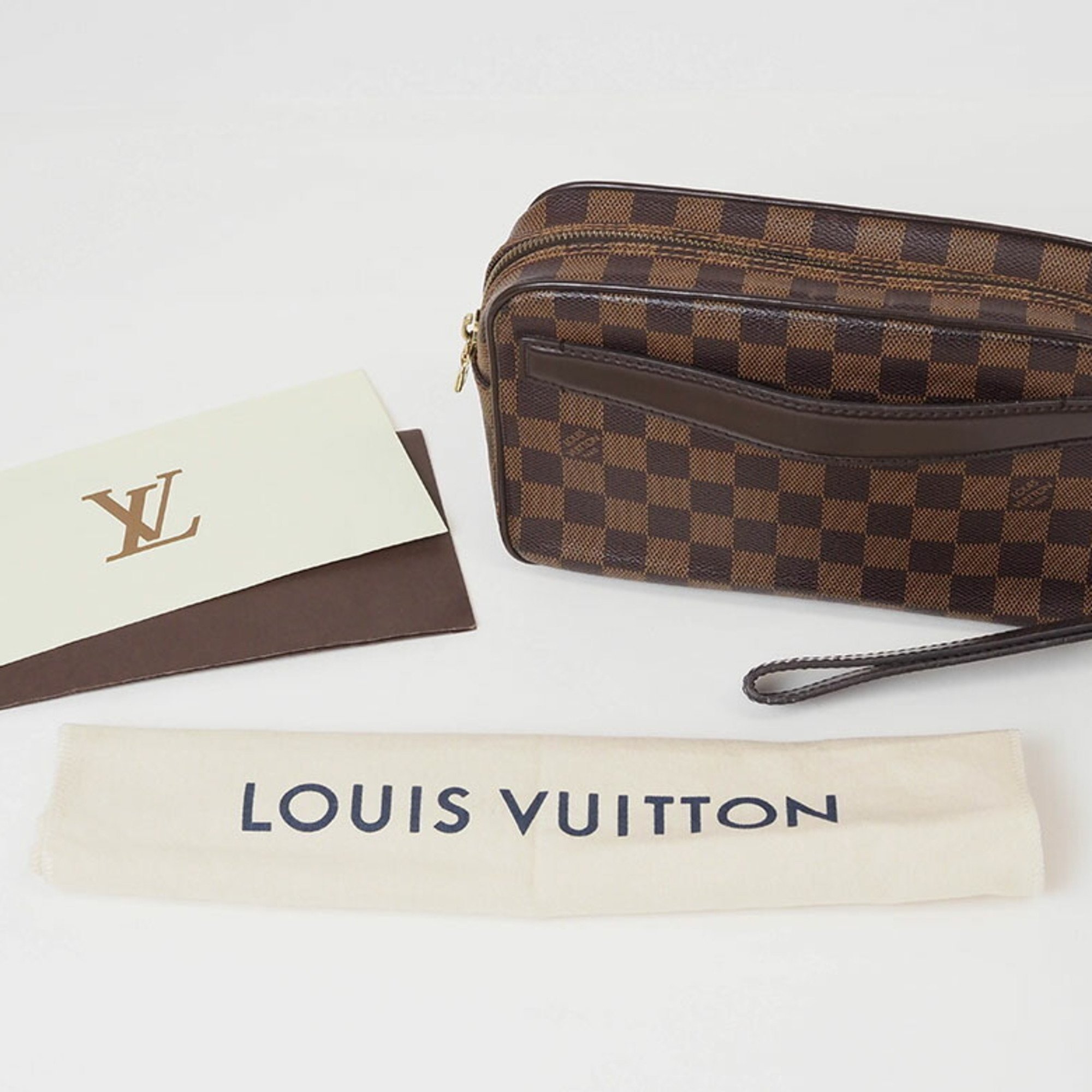 Louis Vuitton Pochette Saint Paul Clutch Bag Damier Ebene N41219 Men's Canvas LOUIS VUITTON