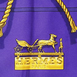 Hermes Carre 90 Clips Scarf Muffler Purple Women's Silk HERMES