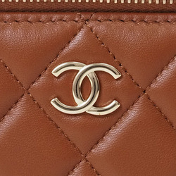 Chanel Vanity Chain Shoulder Bag Brown Women's Leather Bicolor Matelasse CHANEL