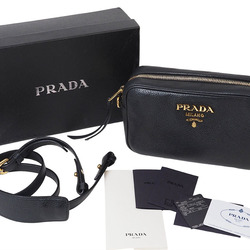 Prada Camera Bag Shoulder Black 1BH103 Women's Vitello Phoenix (Cowhide) Crossbody PRADA