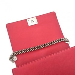 CHANEL Boy Chanel Chain Shoulder 25cm Pink Women's Caviar Skin Bag