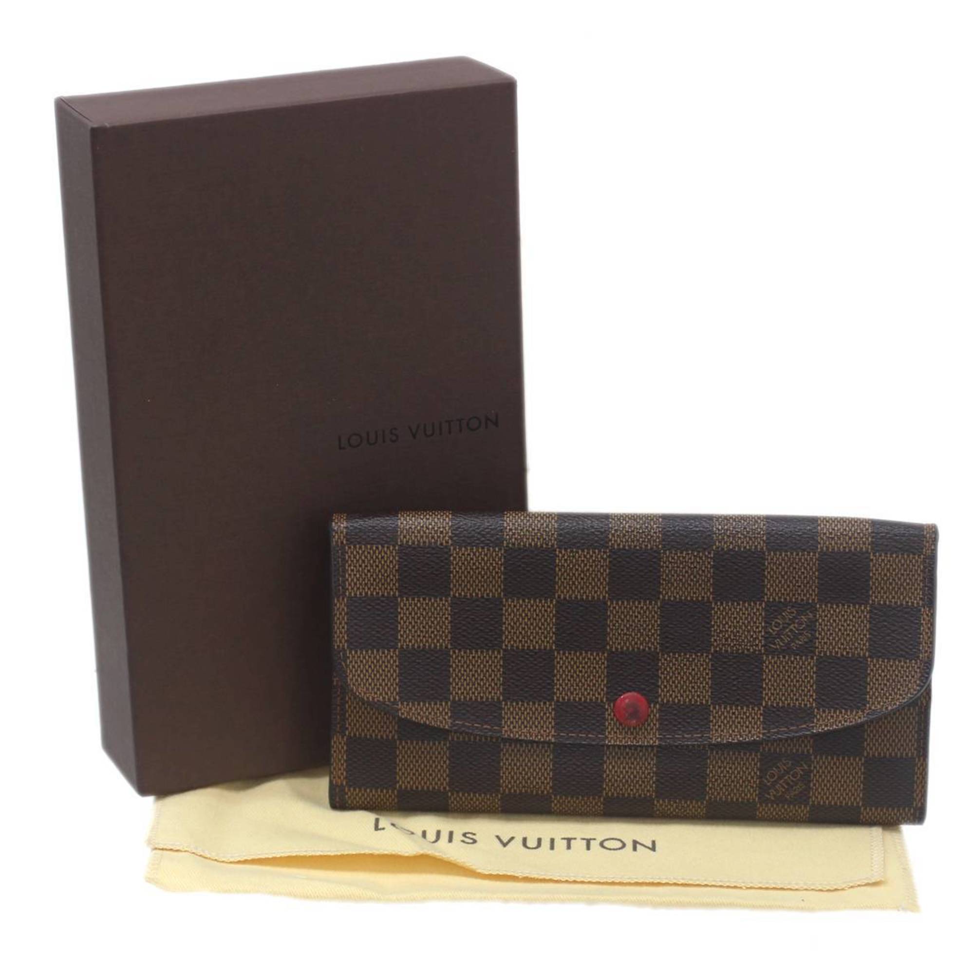 LOUIS VUITTON Louis Vuitton Portefeuille Emily Long Wallet Damier Ebene N63544 CA3164, Special Box