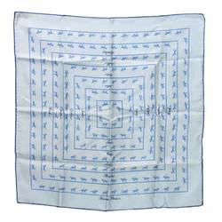 HERMES Hermes Silk Pocket Square Blue