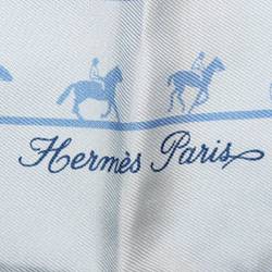 HERMES Hermes Silk Pocket Square Blue