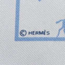 HERMES Hermes Silk Pocket Square Blue