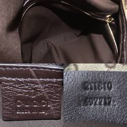 GUCCI Gucci Bag GG Khaki Dark Brown 211810 497717 Jacquard Leather