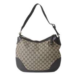 GUCCI Gucci Bag GG Khaki Dark Brown 211810 497717 Jacquard Leather