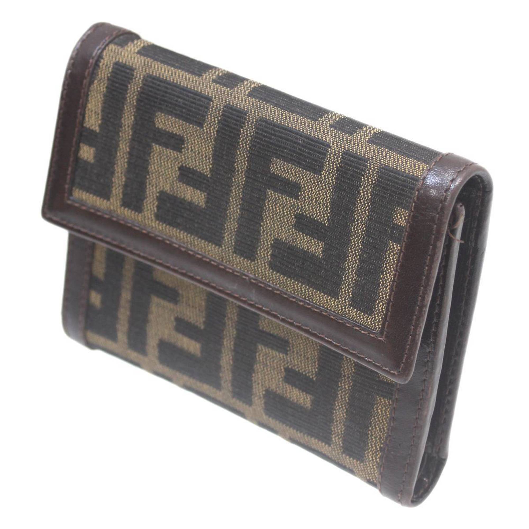 FENDI Fendi Tri-fold Wallet Zucca Brown