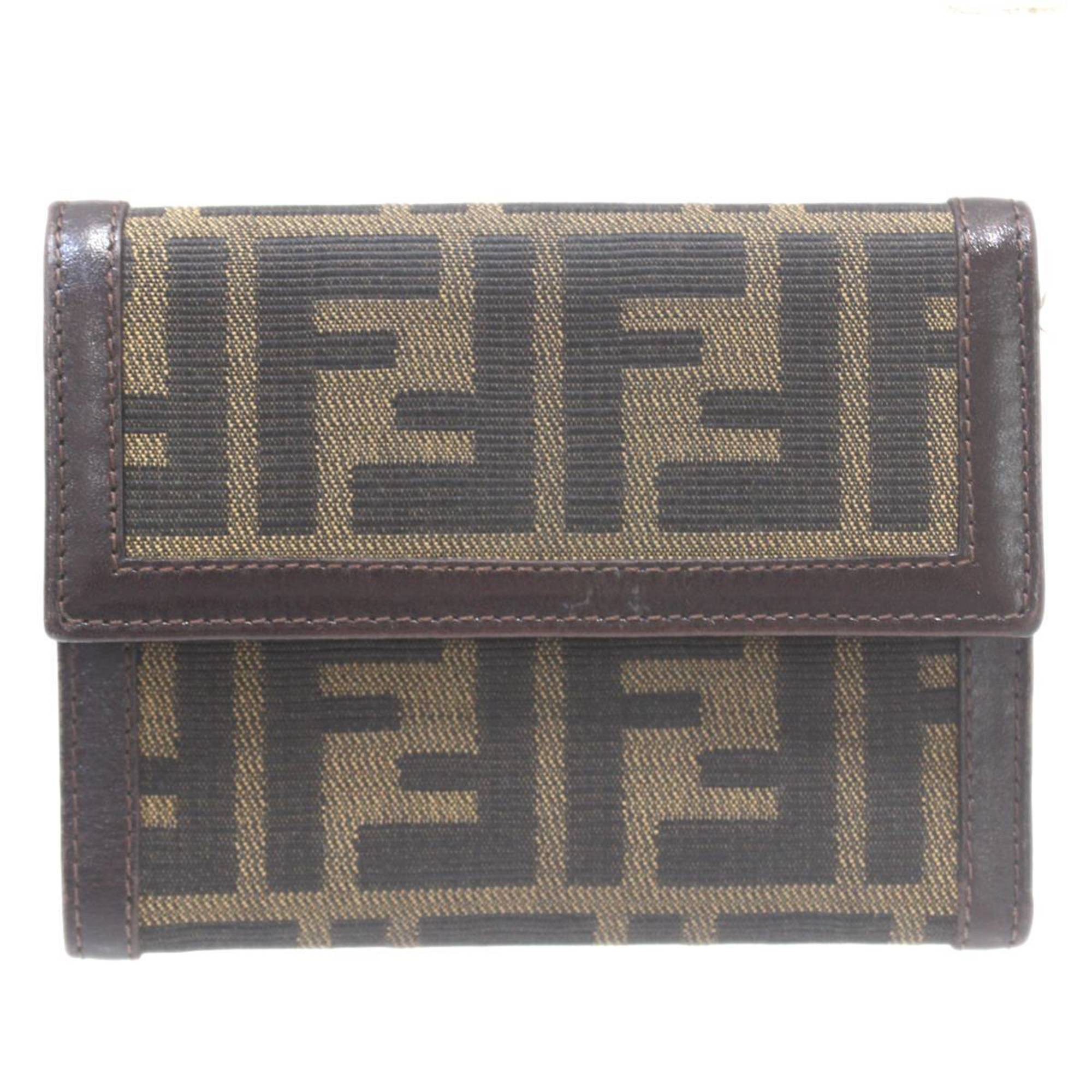 FENDI Fendi Tri-fold Wallet Zucca Brown