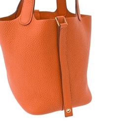 HERMES Hermes Picotin Lock PM Orange U Stamp (around 2022) Women's Taurillon Clemence Handbag