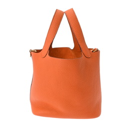 HERMES Hermes Picotin Lock PM Orange U Stamp (around 2022) Women's Taurillon Clemence Handbag