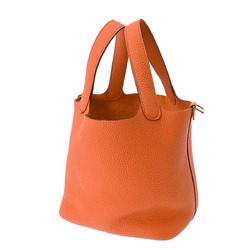 HERMES Hermes Picotin Lock PM Orange U Stamp (around 2022) Women's Taurillon Clemence Handbag