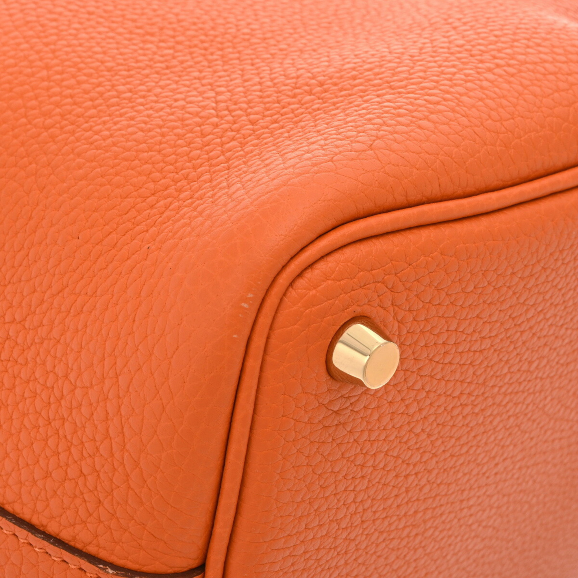 HERMES Hermes Picotin Lock PM Orange U Stamp (around 2022) Women's Taurillon Clemence Handbag