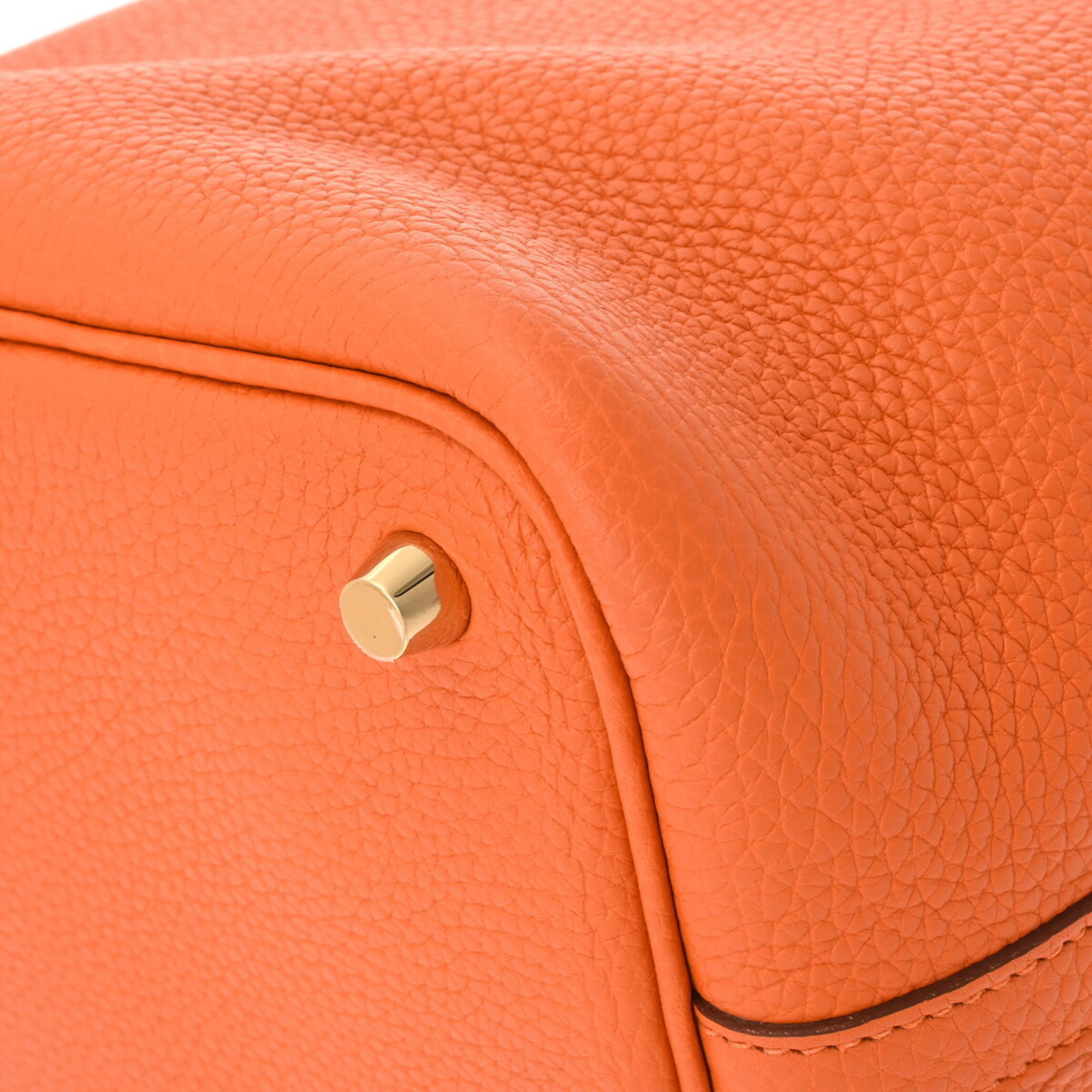 HERMES Hermes Picotin Lock PM Orange U Stamp (around 2022) Women's Taurillon Clemence Handbag