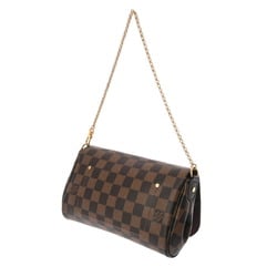 LOUIS VUITTON Damier Favorite PM Brown N41276 Women's Canvas Shoulder Bag