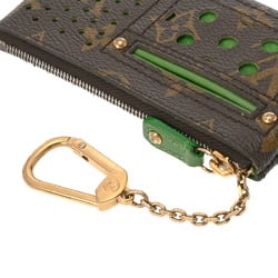 LOUIS VUITTON Louis Vuitton Monogram Perforated Pochette Cle Vert M95186 Unisex Canvas Coin Case