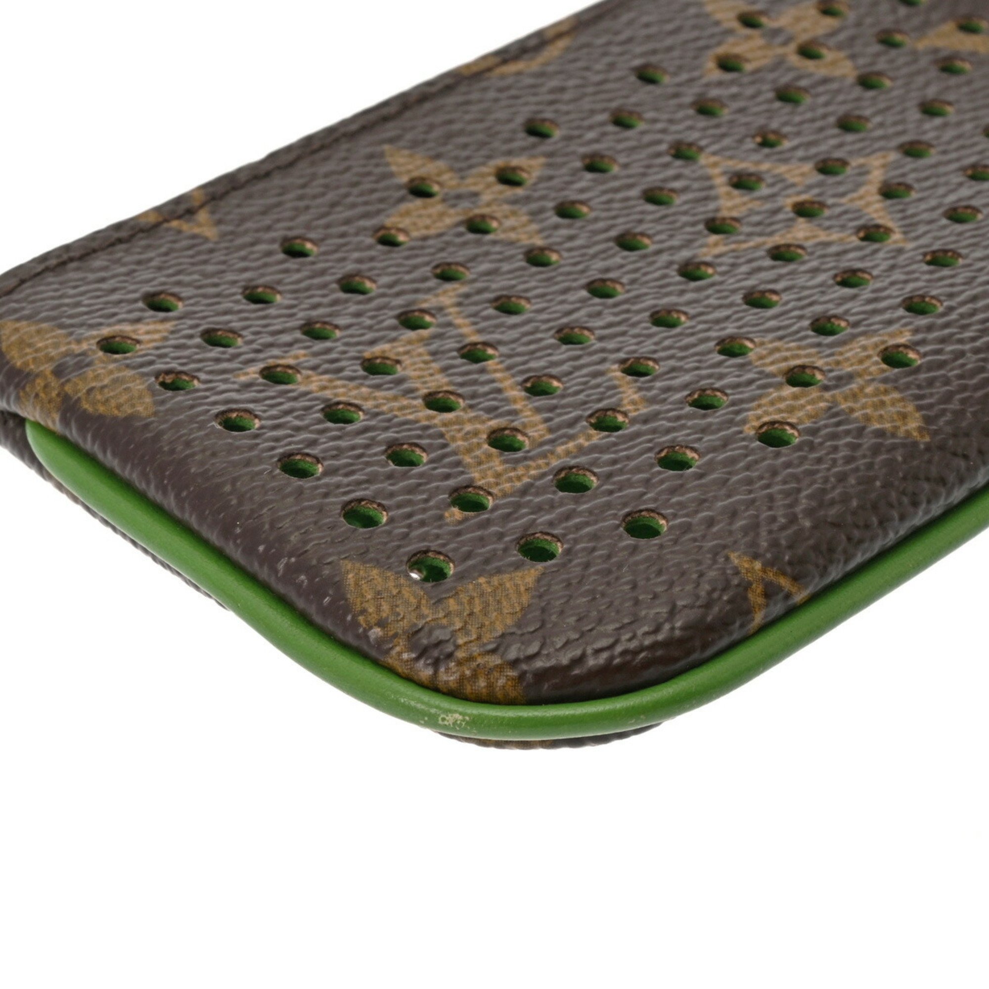 LOUIS VUITTON Louis Vuitton Monogram Perforated Pochette Cle Vert M95186 Unisex Canvas Coin Case