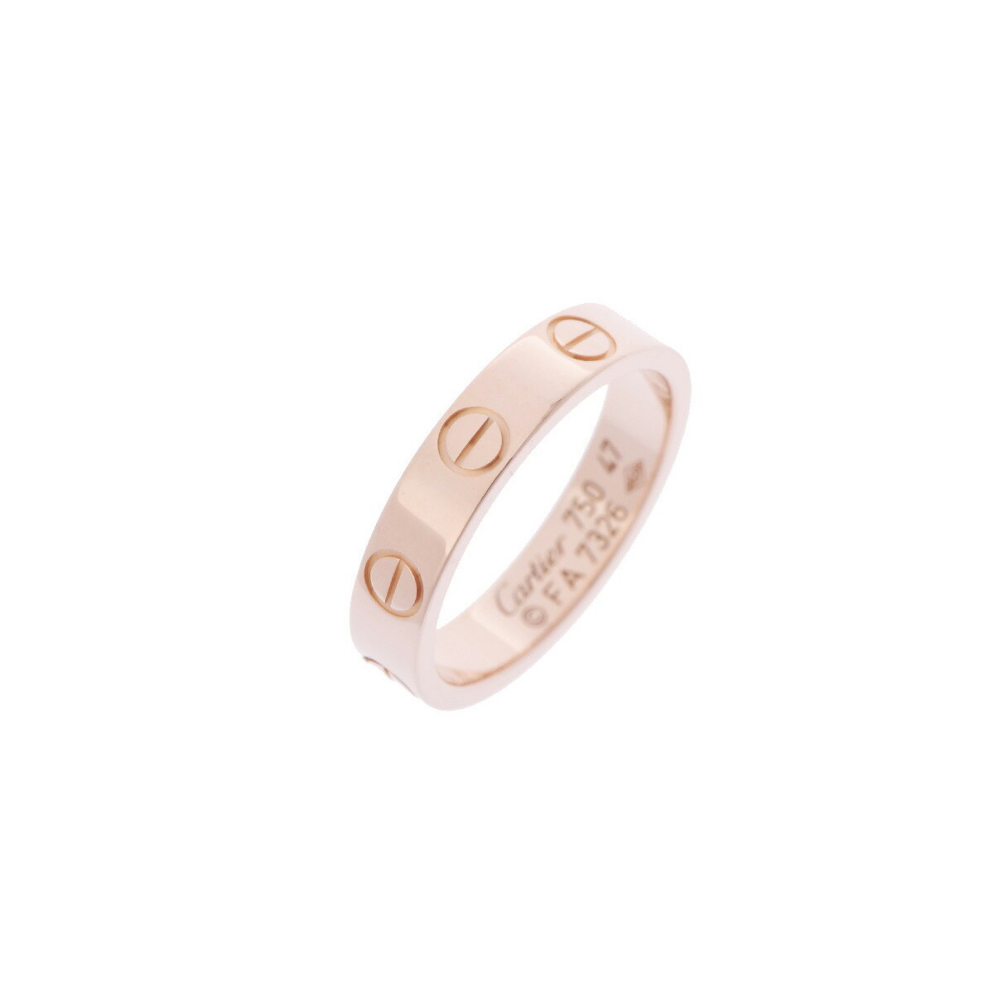 CARTIER Love Ring #47 Size 7 Women's K18 Pink Gold