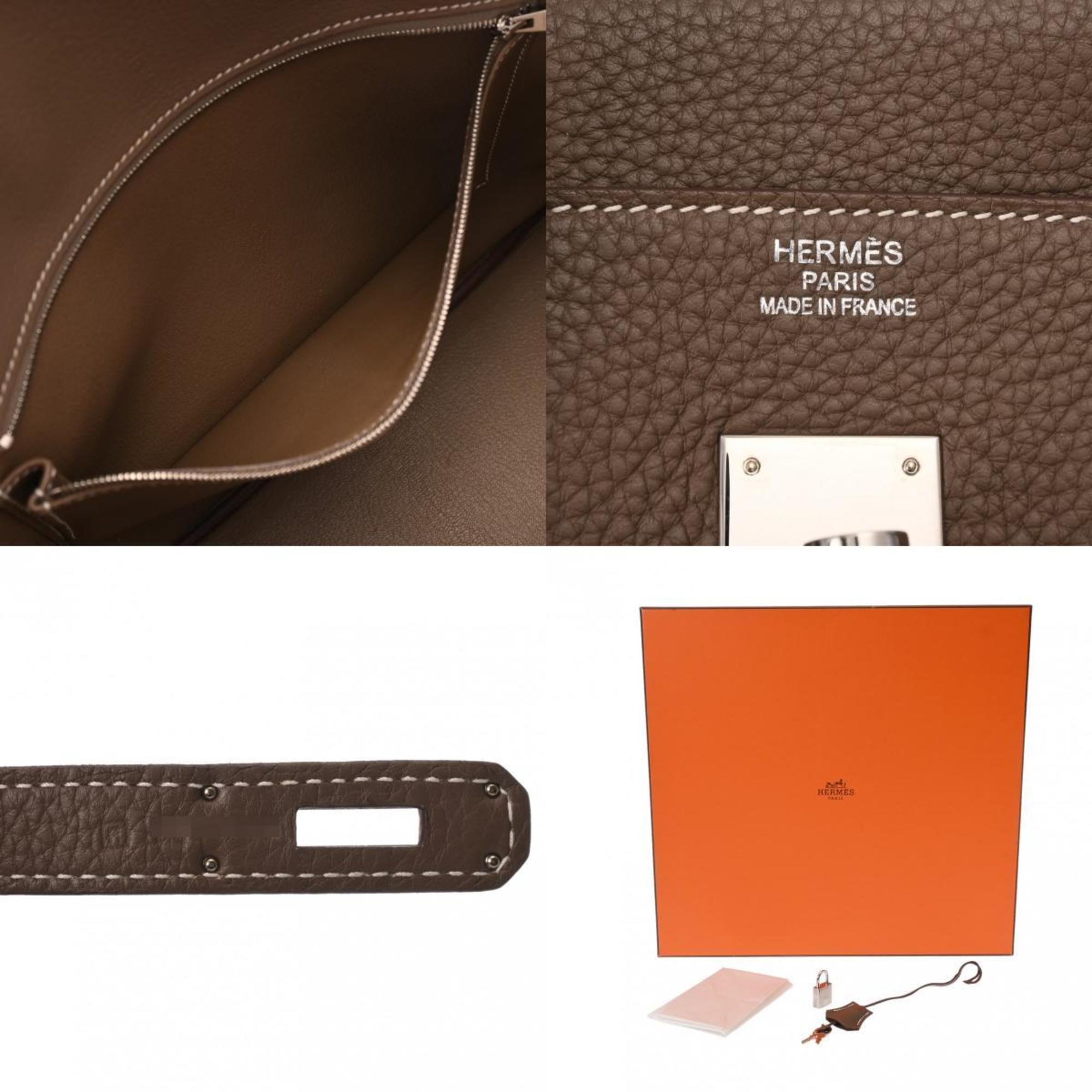 HERMES Hermes Birkin 35 Etoupe □R stamp (around 2014) Unisex Taurillon Clemence handbag