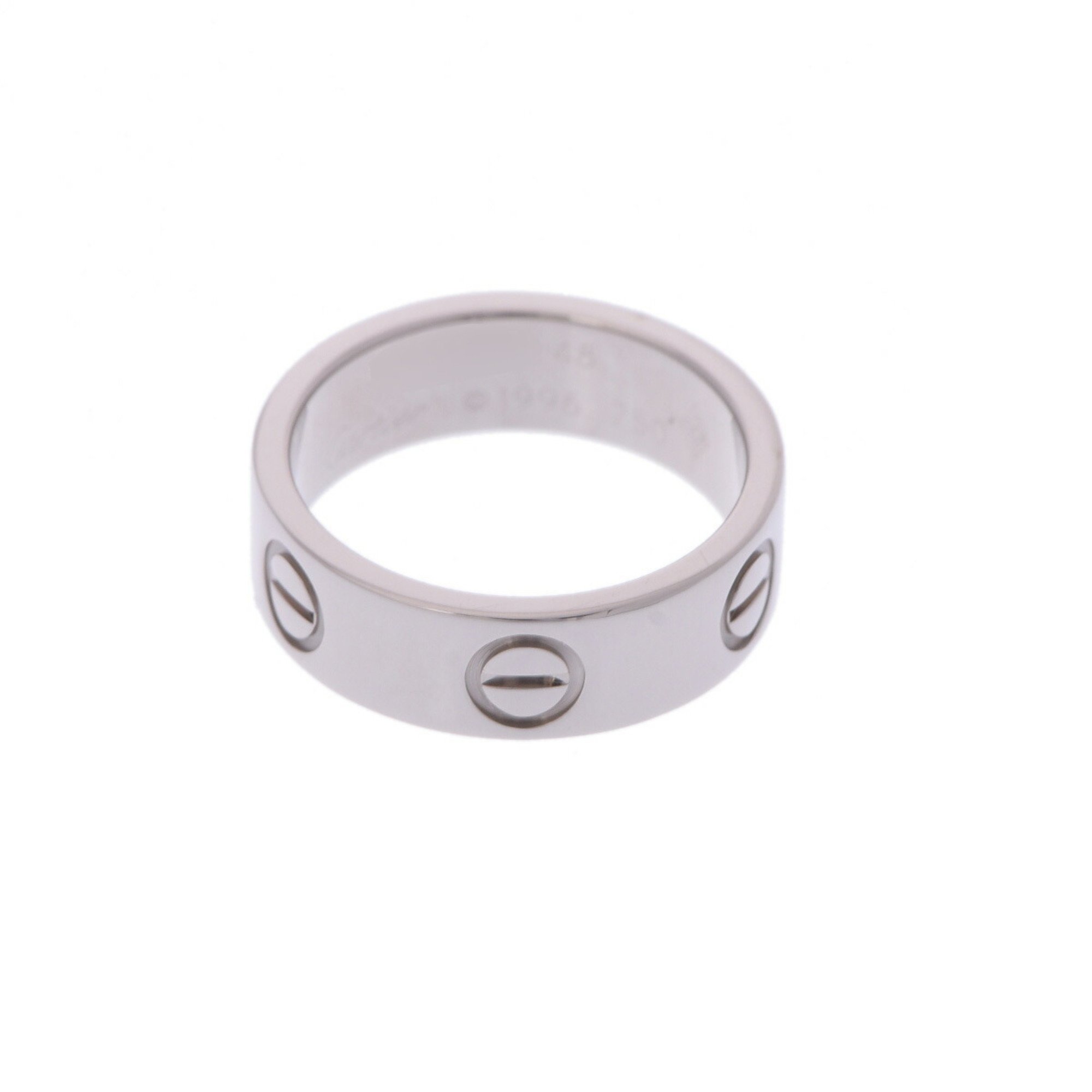 CARTIER Love Ring #48 Size 7.5 Women's K18 White Gold