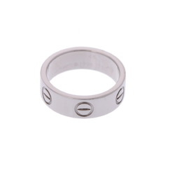 CARTIER Love Ring #48 Size 7.5 Women's K18 White Gold