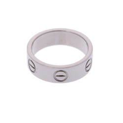 CARTIER Love Ring #48 Size 7.5 Women's K18 White Gold