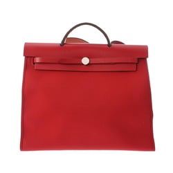 HERMES Hermes Airbag Zip MM Rouge Piment D Stamp (around 2000) Unisex Toile H Vache Hunter Bag