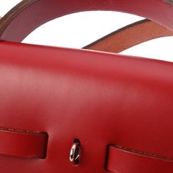 HERMES Hermes Airbag Zip MM Rouge Piment D Stamp (around 2000) Unisex Toile H Vache Hunter Bag