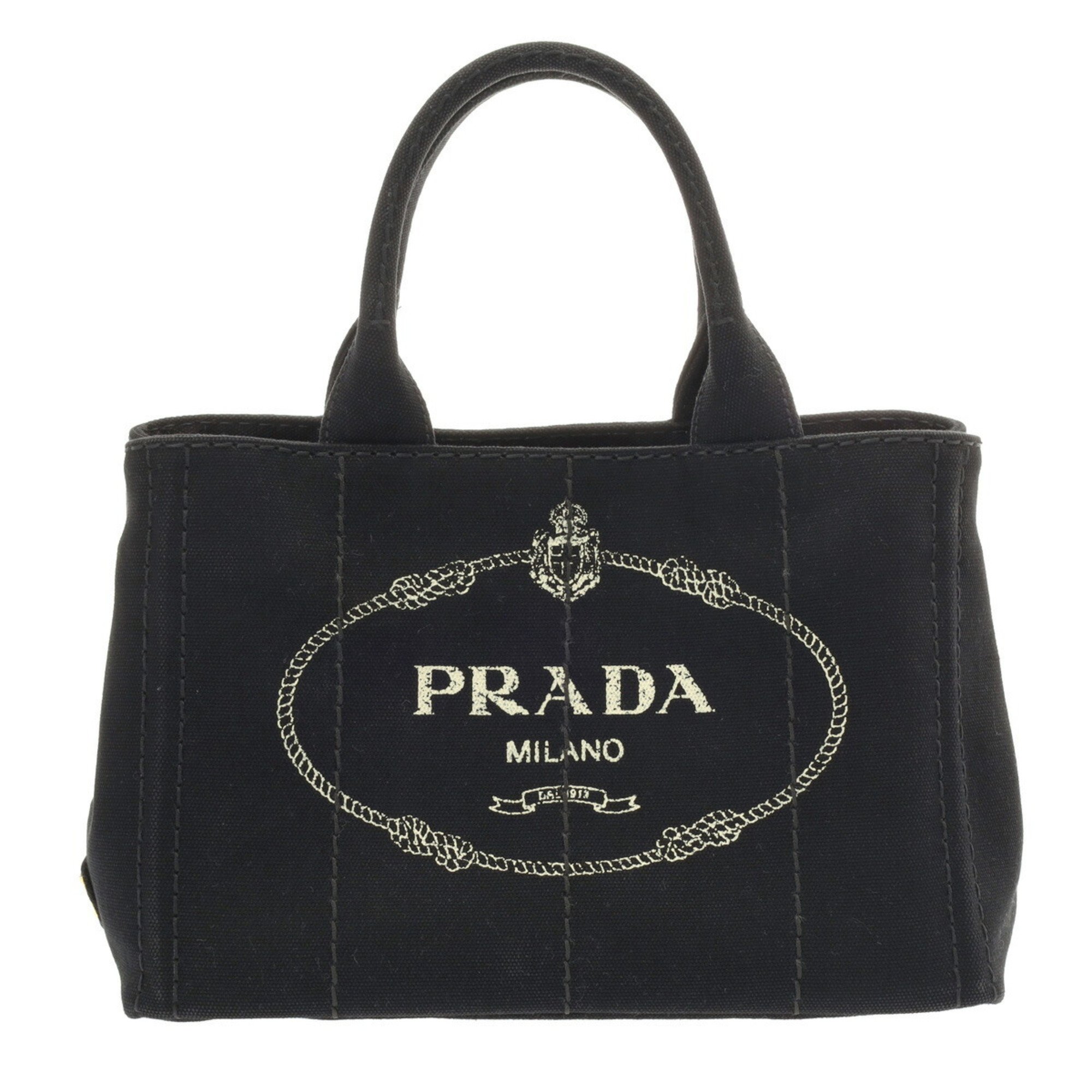 PRADA Prada Canapa Black 1BG439 Women's Denim Handbag