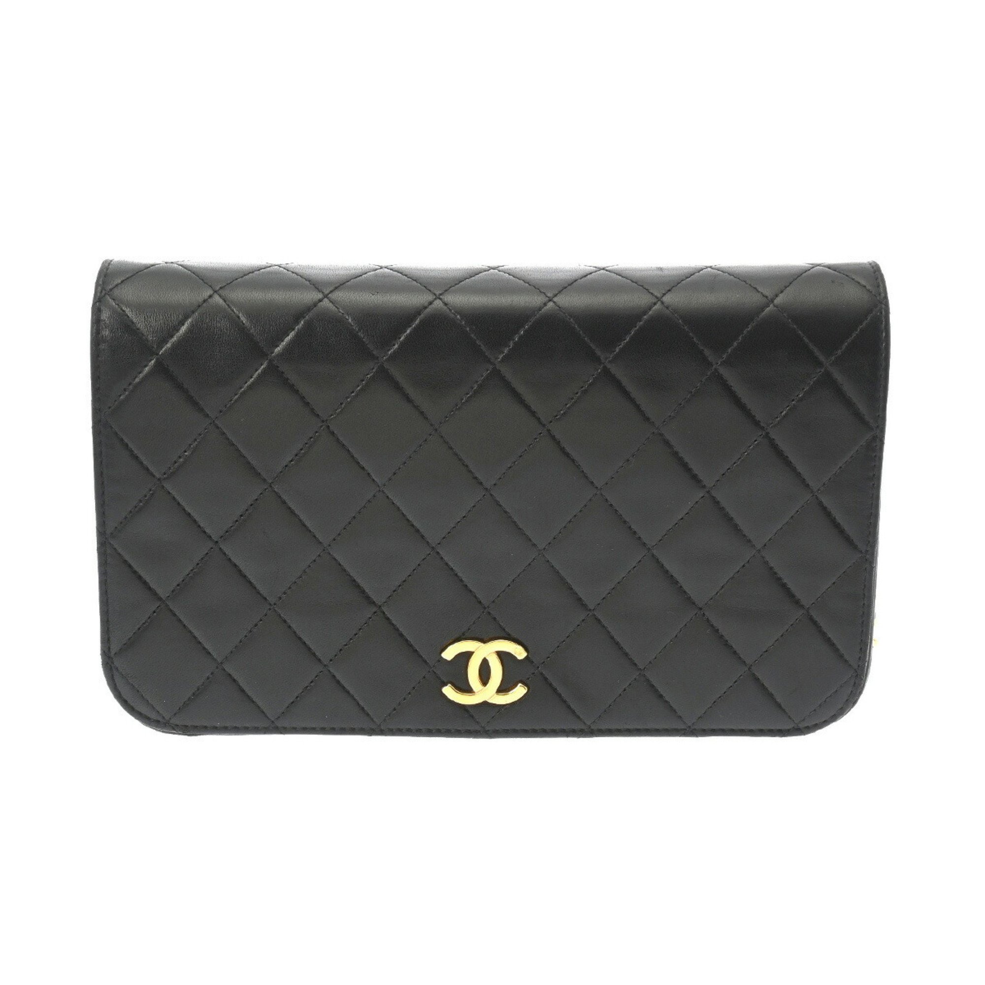 CHANEL Chanel Matelasse Chain Shoulder 23cm Black Women's Lambskin Bag