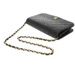 CHANEL Chanel Matelasse Chain Shoulder 23cm Black Women's Lambskin Bag