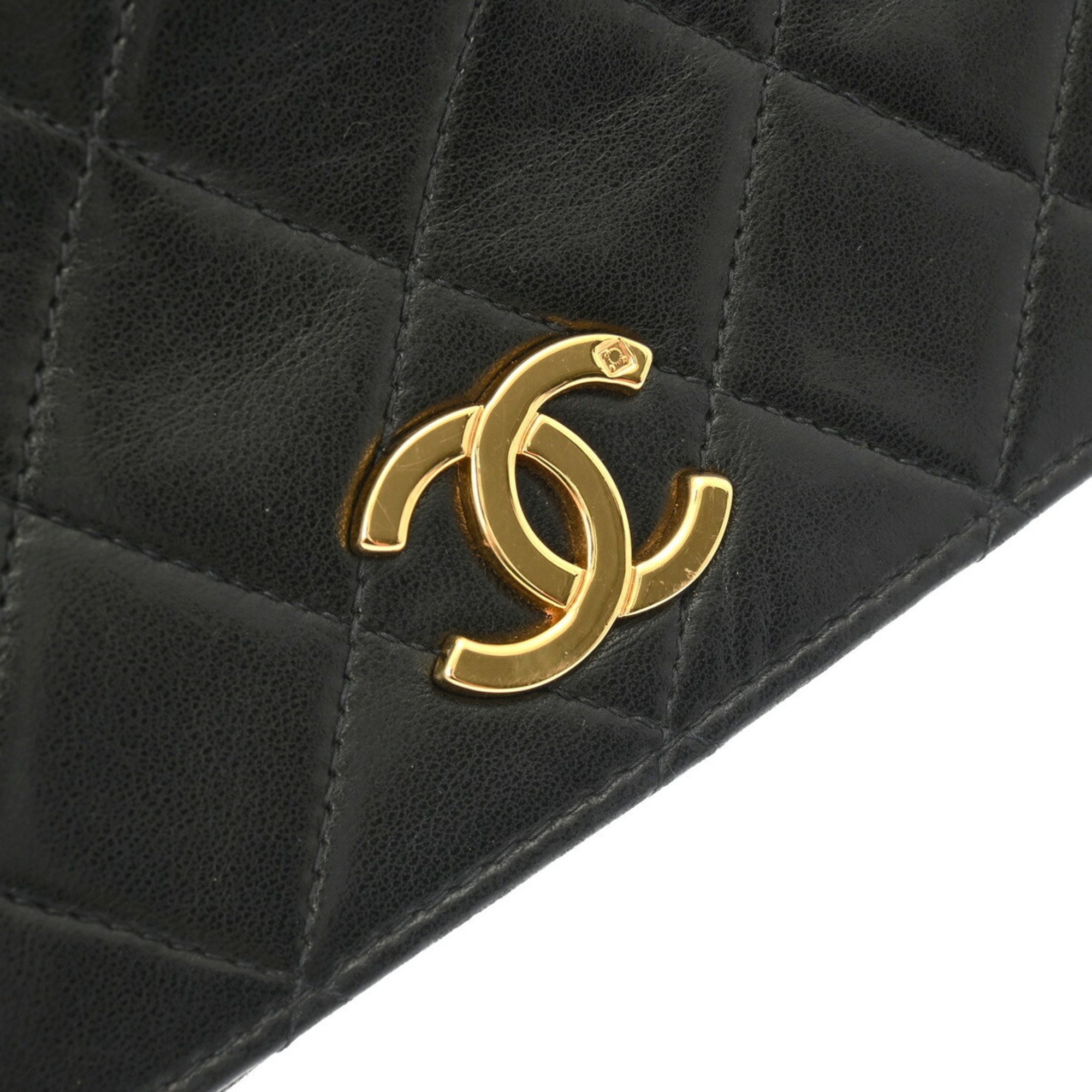 CHANEL Chanel Matelasse Chain Shoulder 23cm Black Women's Lambskin Bag