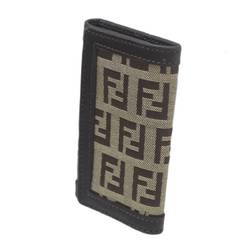 FENDI 6 Key Case Zucca Light Brown