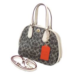 COACH 2way bag, handbag, shoulder ivory x brown 35159