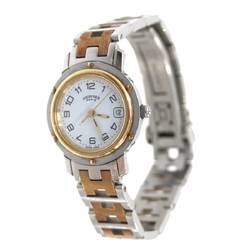 HERMES Clipper Ladies Quartz CL4.220 SS x PG Watch