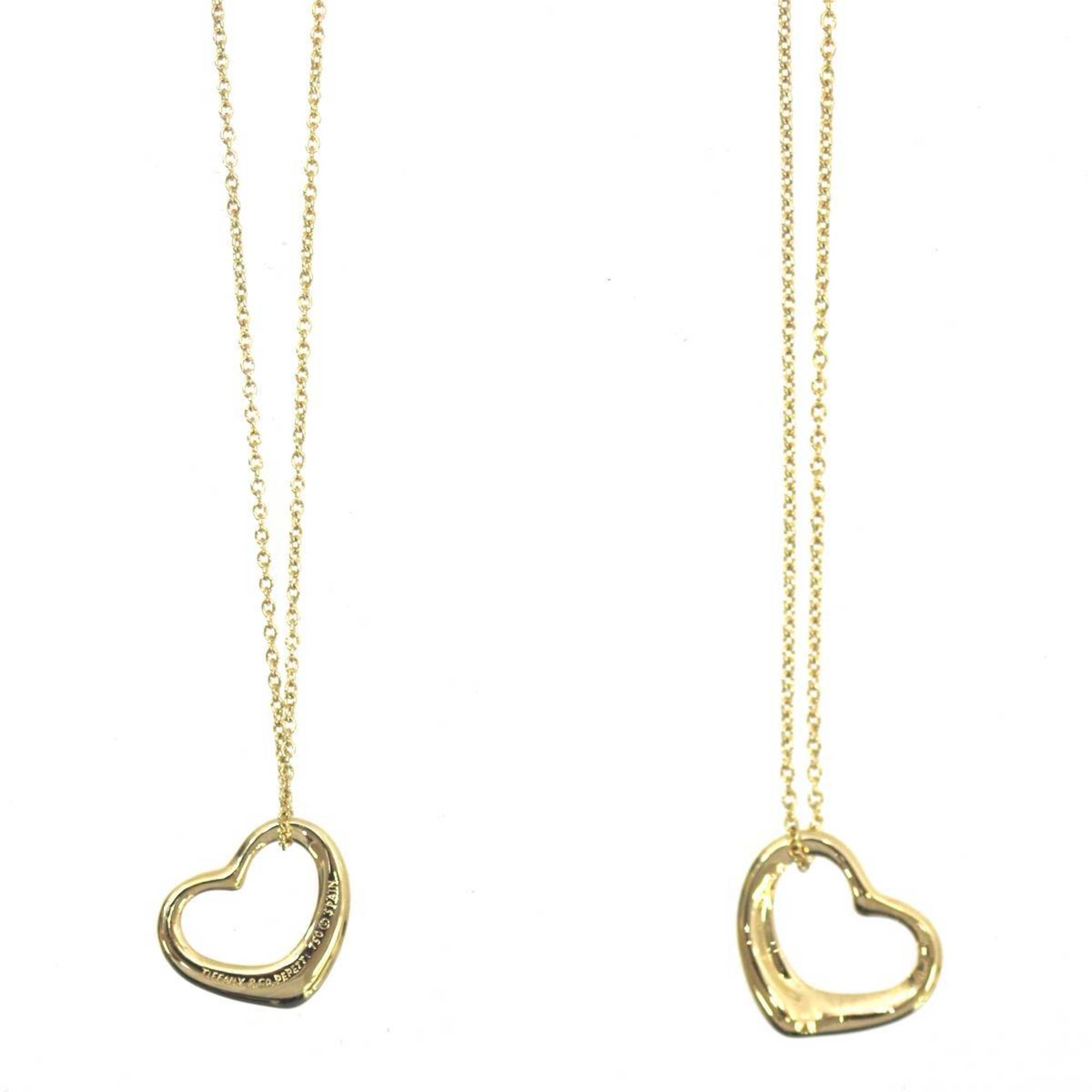 Tiffany Heart Necklace & Co. K18 YG 2.9g 18K gold Length approx. 40.5cm Polished finish