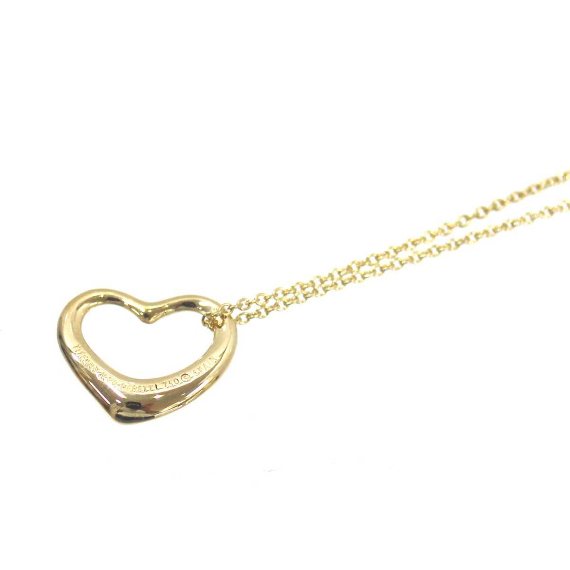 Tiffany Heart Necklace & Co. K18 YG 2.9g 18K gold Length approx. 40.5cm Polished finish