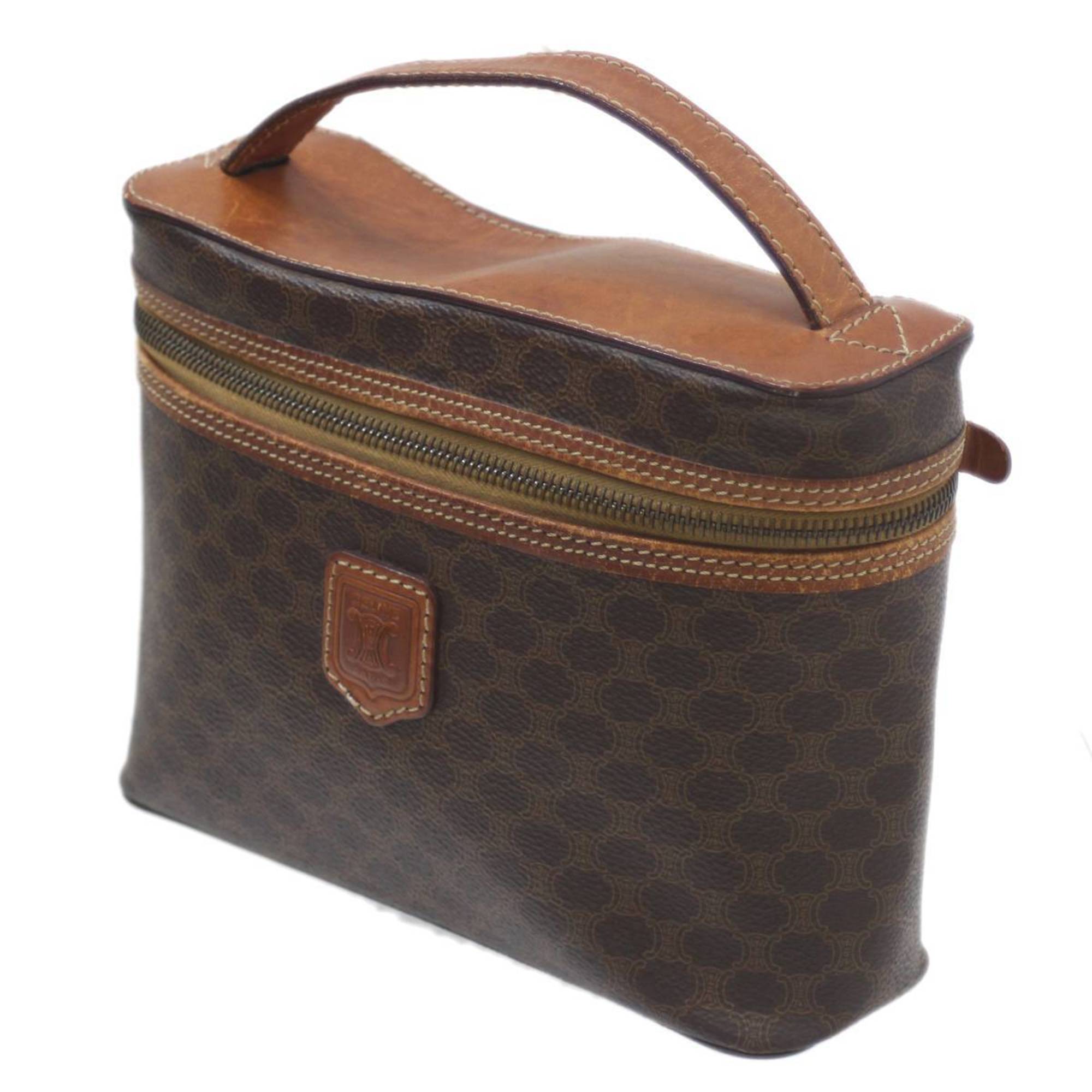 CELINE Vanity Bag, Macadam Pattern, Brown