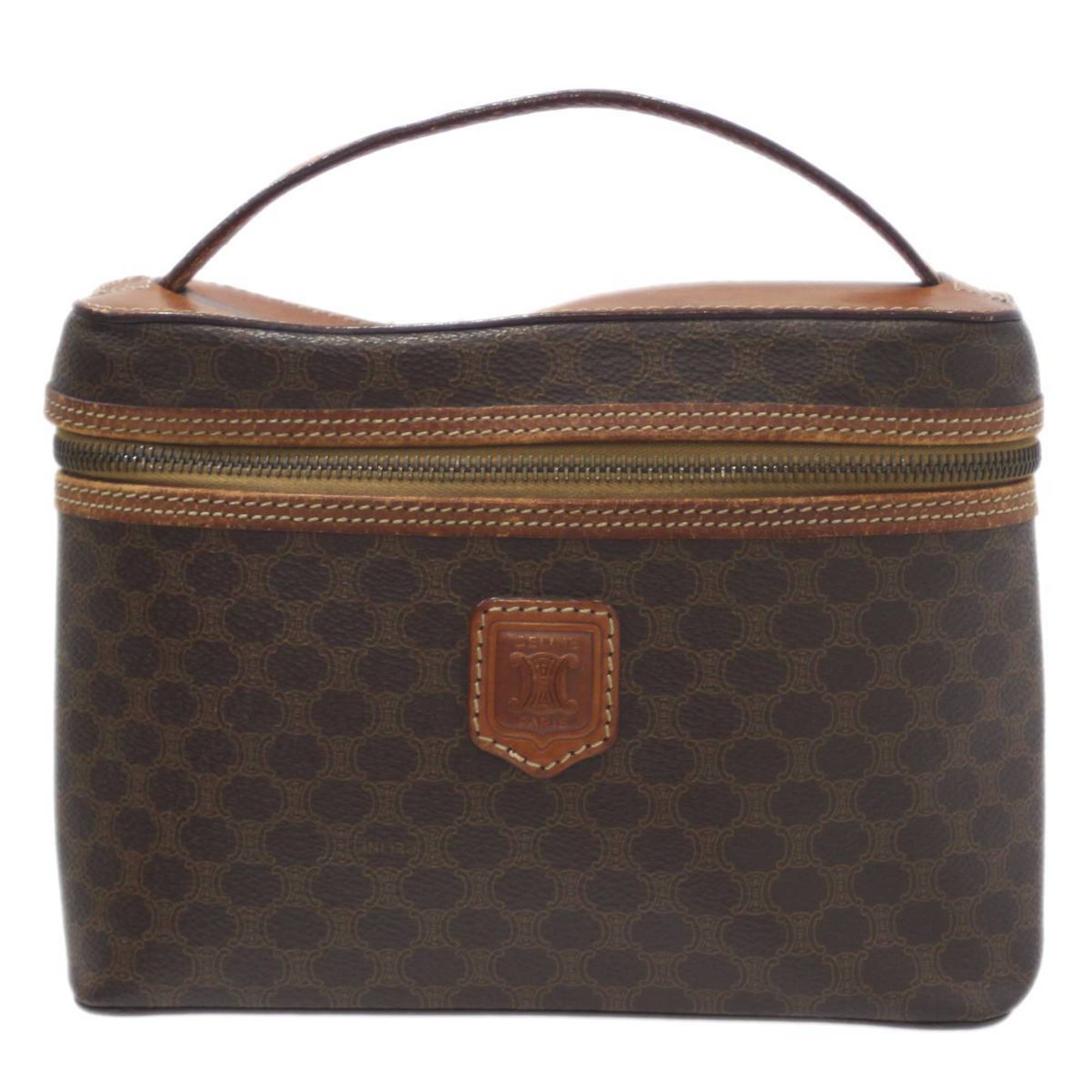 CELINE Vanity Bag, Macadam Pattern, Brown