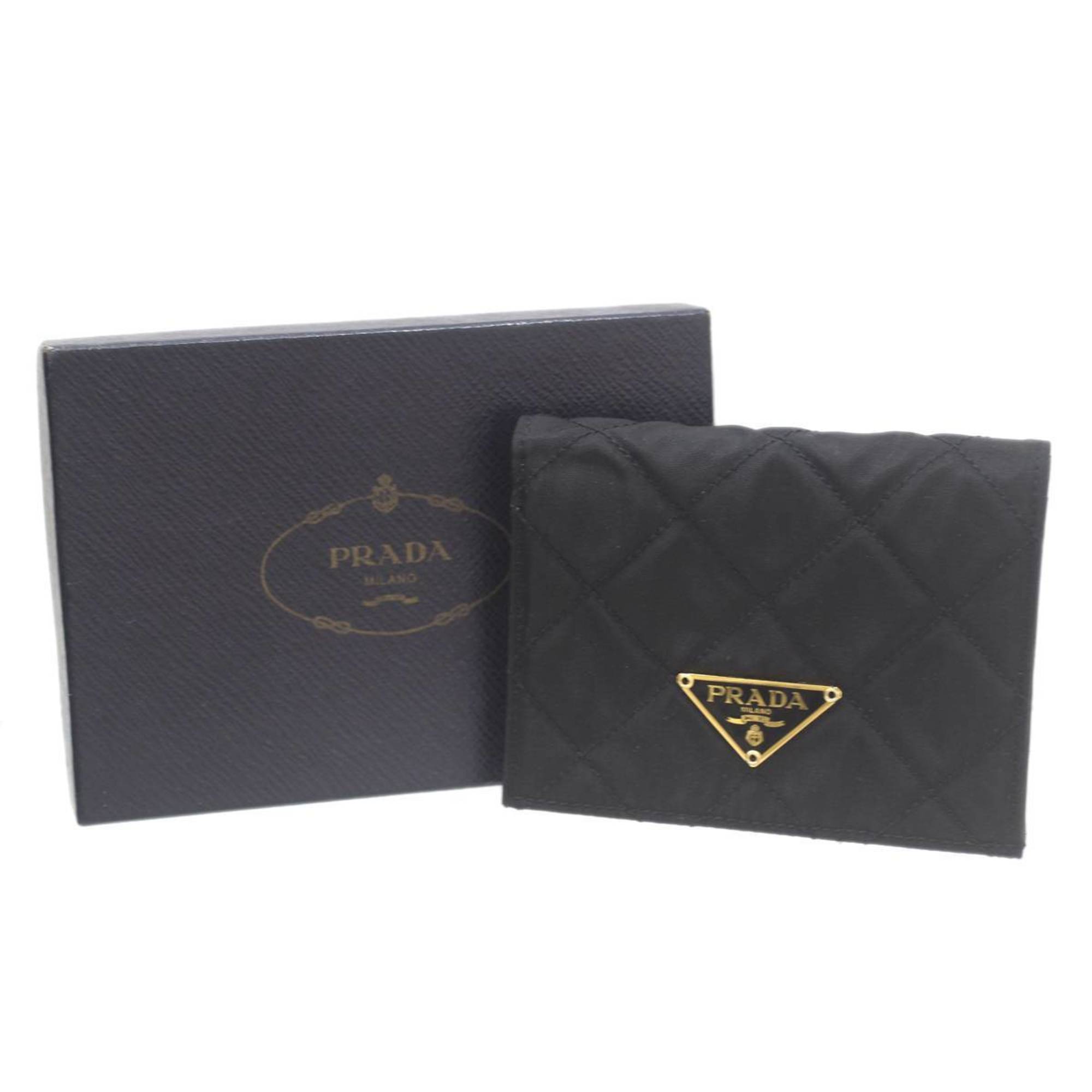 PRADA Prada Nylon Quilted Bi-fold Wallet Black