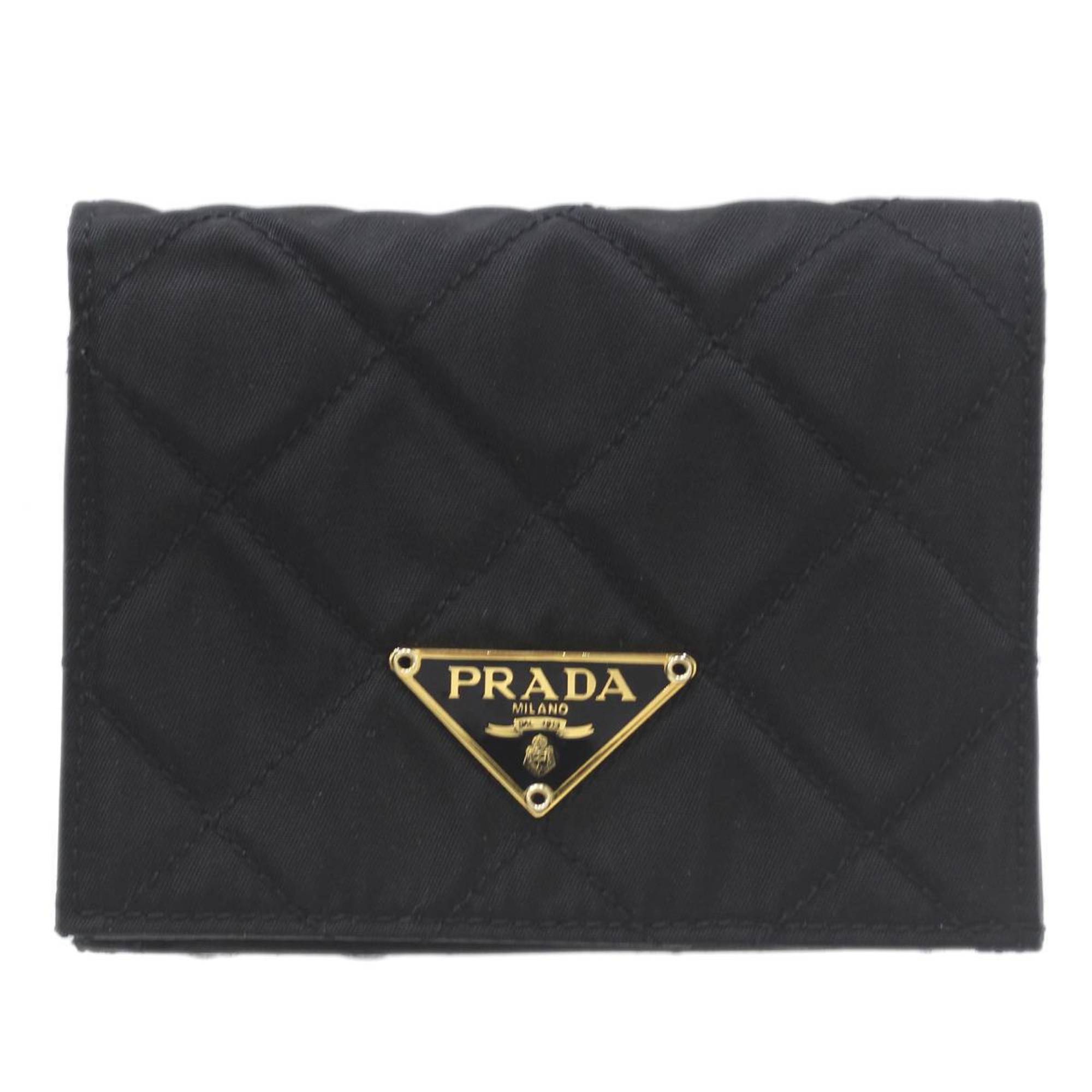 PRADA Prada Nylon Quilted Bi-fold Wallet Black